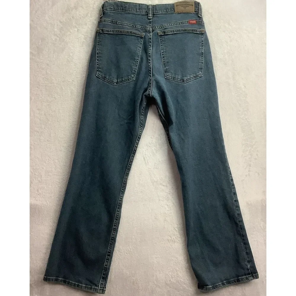 WRANGLER Boys Youth Size 16 Husky Classic Boot Adjustable Waist Blue Jeans